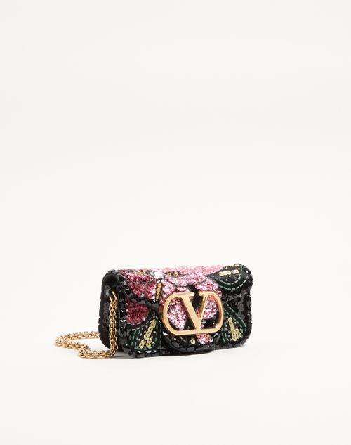 Valentino Garavani - Valentino Garavani Locò Small Embroidered Shoulder Bag - Multicolour - Woman - Shoulder Bags